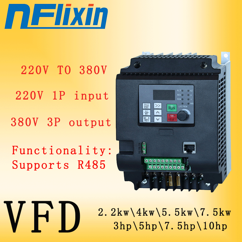 Vfd 2.2Kw Single Phase 220V - 220V single-phase/380V three-phase VFD frequency converter,