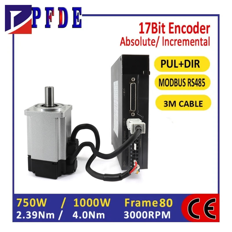 Servo Driver 750W Ac Servo Motor - 17bit Incremental Encoder AC220V 750W Servo