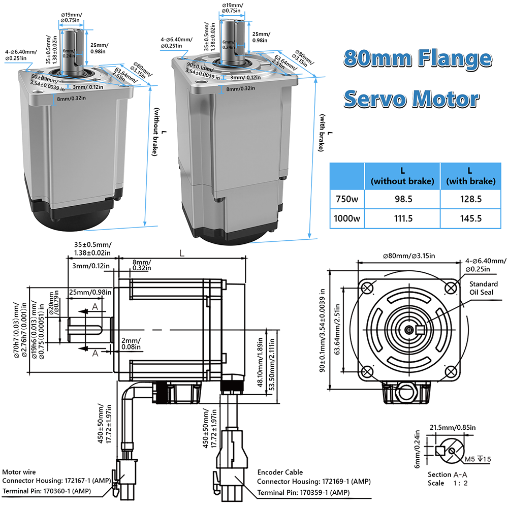 AC Servo Motor Driver Kit 21Bi - Servo Motor 400W With Driver 评论和价格