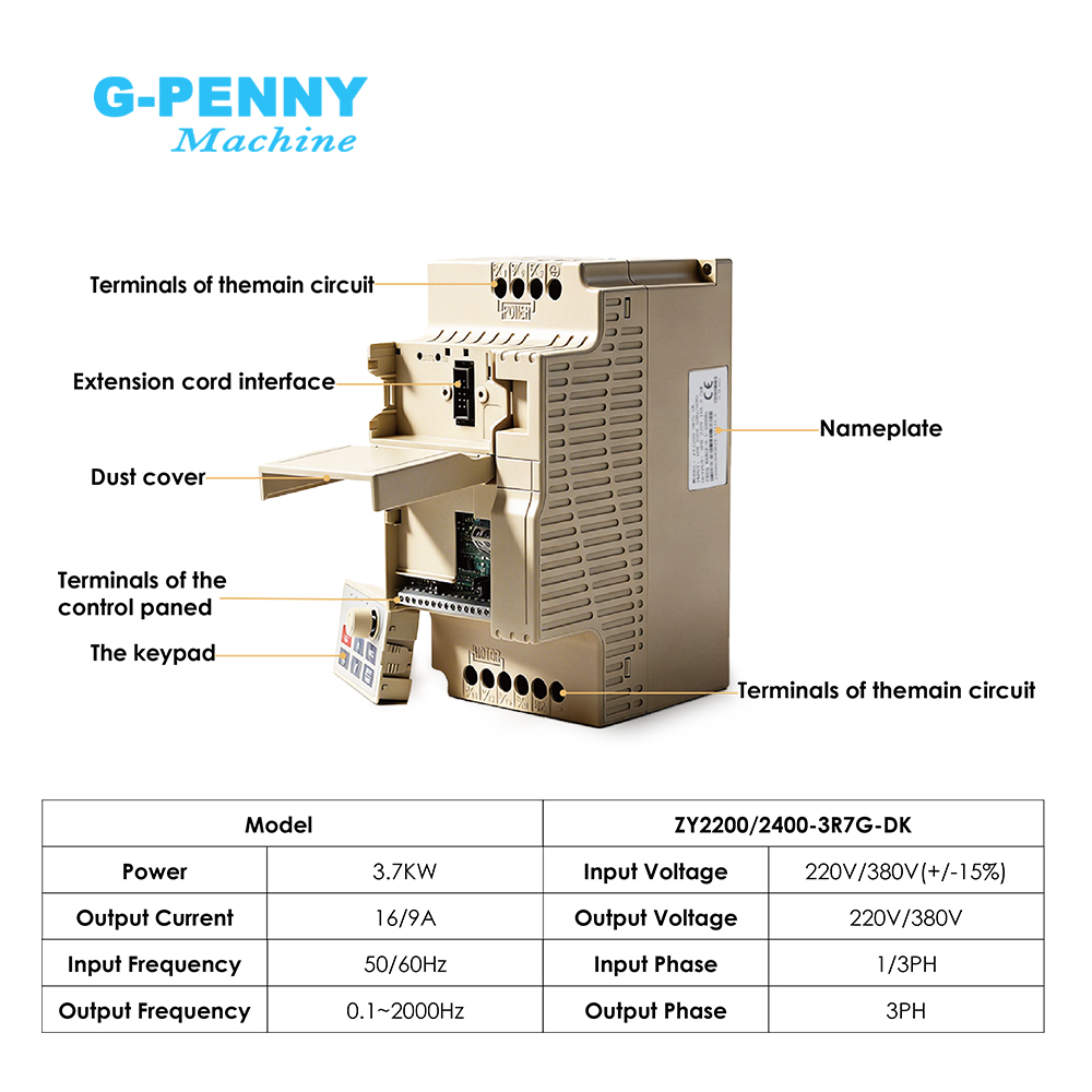 G-Penny 3.7kw‌ 220V/380V Vecto - Variable Frequency Drive 3 Phase 380V 评论和价格