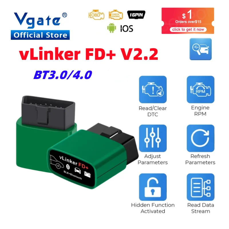 Vgate VLinker FD ELM327 FORSca - Vfd With Brake Resistor 评论和价格